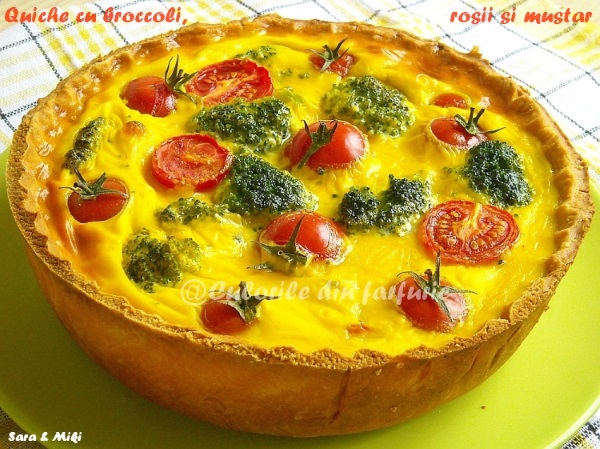 Quiche cu broccoli, rosii si mustar 2