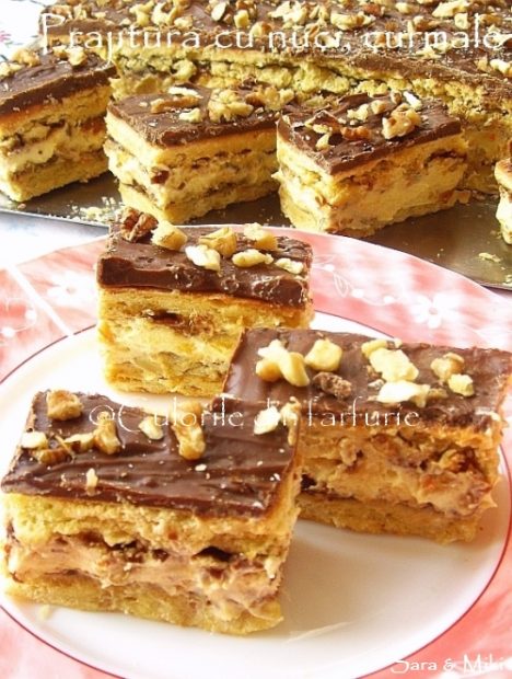 Prajitura cu nuci, curmale si crema de vanilie 2-0