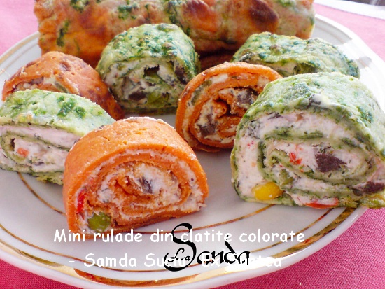 Mini rulade din clatite colorate - Samda Suciu Ex Surtea