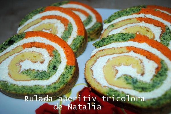 Rulada aperitiv tricolora de Natalia