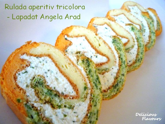 Rulada tricolora cu crema de branza - Lapadat Angela Arad