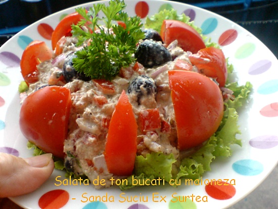 Salata de ton bucati cu maioneza - Sanda Suciu Ex Surtea