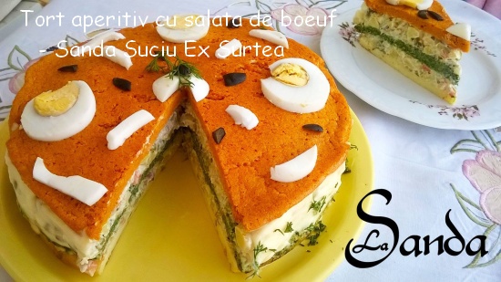 Tort aperitiv cu salata de boeuf - Sanda Suciu Ex Surtea