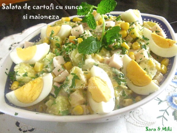 Salata de cartofi cu sunca si maioneza-3-1